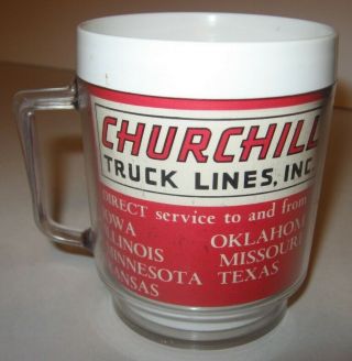 Vintage Churchill Truck Lines Inc.  Insulated Coffee Mug Eagle Co.  Usa Made