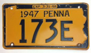 Pennsylvania 1947 Old License Plate Garage Man Cave Vtg Car Tag Decor Auto Wall