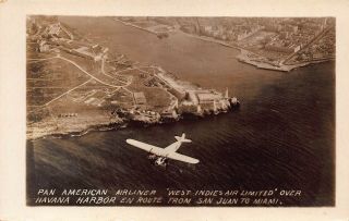 Paa - 1930’s Aviation Pan American Over Harbor In Havana,  Cuba To Miami,  Florida