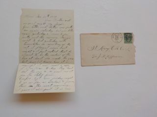 Antique Letter 1887 Brookville Pennsylvania St.  Marys Elk County Cover Paper