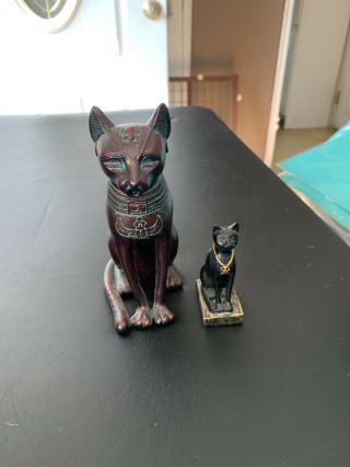 Bastet Cat Statues,  Large And Small