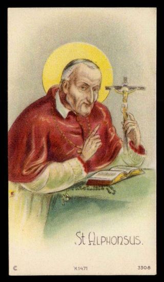 St Alphonsus Maria De Liguori Vtg Small Holy Card