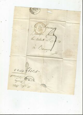 Stampless Folded Letter: 1842 Hericourt,  France