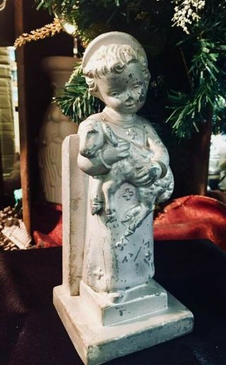 Statue Of Lamb And Boy.  With A Story Behind It.