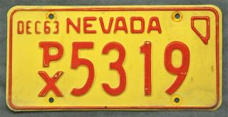 Nevada 1963.  License Plate.