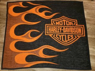 Harley - Davidson Biederlack Fleece Blanket / Throw / Harley Davidson