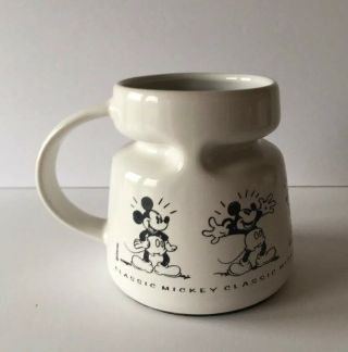 Classic Mickey Mouse Black & White Ceramic Travel Coffee Mug