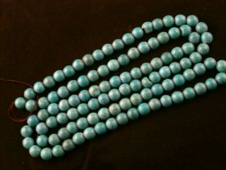 42 Inches Wonderful Tibetan Turquoise Round 108 Beads Necklace U009