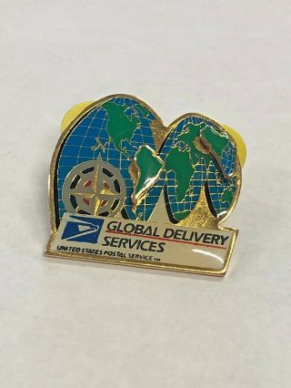 Usps Global Delivery Services 3d Map Globe Pin With South America And Asia Pins