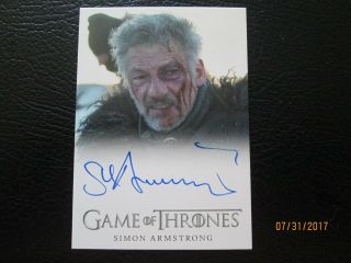 Simon Armstrong Game Of Thrones Autograph Card As Qhorin Halfhand
