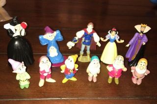 Set Of Disney Snow White And The Seven Dwarfs Pvc Figures/cake Toppers 1993