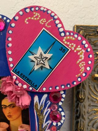 Frida Kahlo Art Mexican Shrine Shadow Box Nicho Kitsch Folk Art 3D Diorama 6’X6’ 6