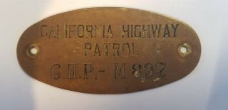 California Highway Patrol Motorcycle Id Plate Badge Vintage Chp Moto Guzzi 1970s