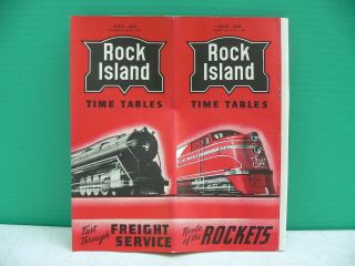 Wwii Era June 1944 Rock Island Route Of The Rockets Railroad Railway Time Table