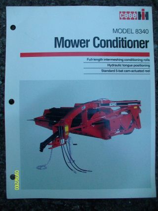 Vintage Case Ih International Harvester Model 8340 Mower Conditioner Specs Flyer