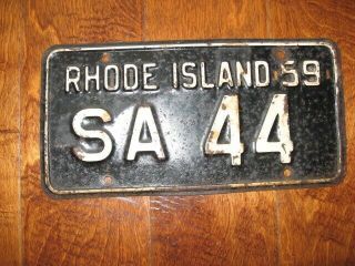 1959 Vintage Rhode Island License Plate Auto Car Vehicle Tag S A 44