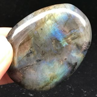 Natural Colored Labradorite Quartz Stone Reiki Healing Collectible 59g A309