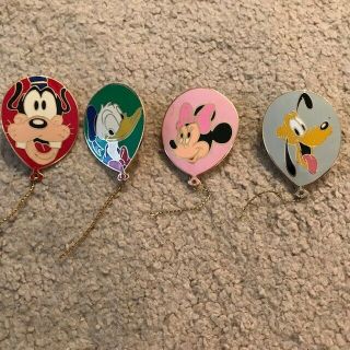 Wdw - Cast Member Balloons (goofy,  Donald,  Pluto,  Minnie) Pins