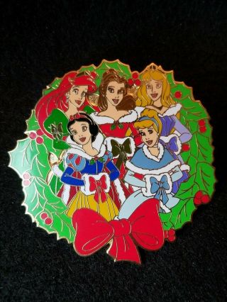 Disney Pin 26810 Wdw Christmas Princess Wreath Htf 2003 Ac34