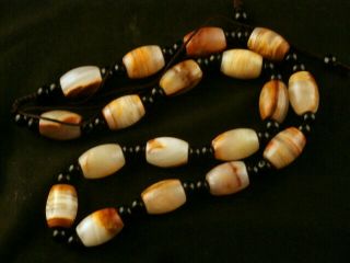20 Inches Fine Chinese Old Jade Beads Short Necklace R124