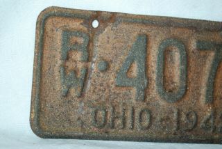 Vintage 1942 Ohio ROW BOAT License Plate,  Tag,  OH,  rw - 4072 - WW2 Era 2