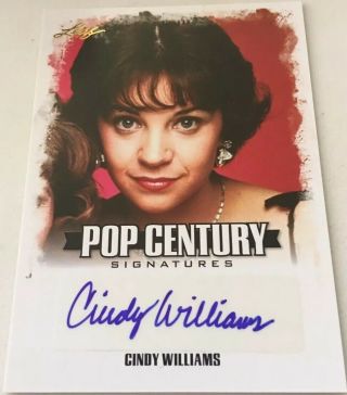 2015 Leaf Pop Century Cindy Williams " Laverne And Shirley " Autograph Signed Auto