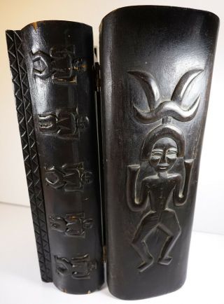 Vintage Formosa Aboriginal Carved Wood Box Jewelry Casket Taiwan Native Tribal