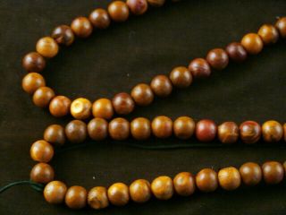 26 Inches Fine Chinese Old Jade Round Beads Prayer Necklace Raa017