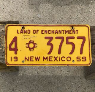 1959 Mexico License Plate Chaves County Roswell,  Nm 