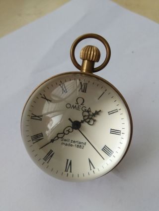 2.  36x2.  88 Inch / Chinese Vintage Brass Glass Pocket Watch Ball Clock