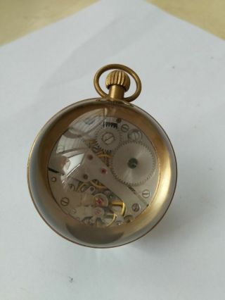 2.  36x2.  88 inch / CHINESE vintage BRASS GLASS pocket watch BALL clock 2