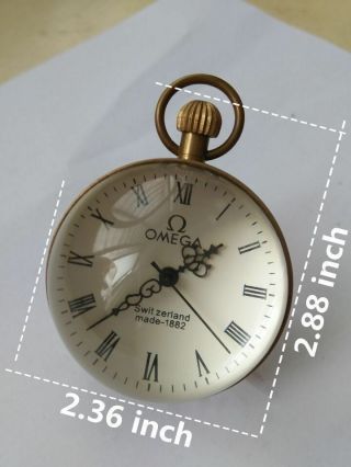 2.  36x2.  88 inch / CHINESE vintage BRASS GLASS pocket watch BALL clock 3