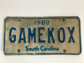 1980 South Carolina License Plate - Personalized University Gamecocks Gamekox