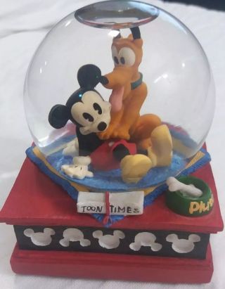 Disney Store Mickey And Pluto Musical Snow Globe The Best Of Friends