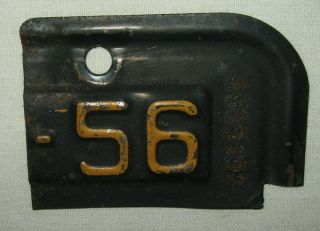 1956 York License Plate Tab (fits On A 1955 York Plate) " 56 "