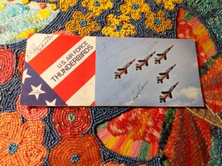 Signed Autographed Vintage Us Air Force Thunderbirds Collectible Brochure