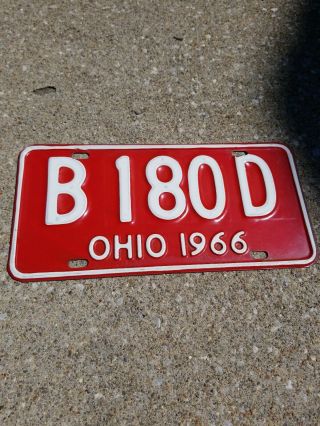 Vintage 1966 Ohio License Plate (b 180 D)