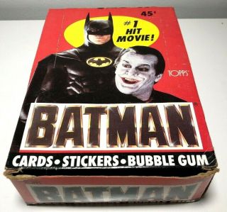 1989 Topps Batman Trading Cards Wax Box - 36 Packs (9 Cards,  1 Sticker)