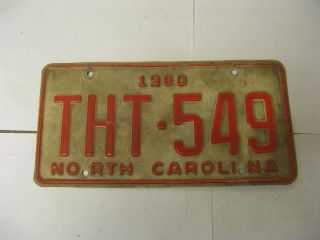 1980 80 North Carolina Nc License Plate Tht - 549
