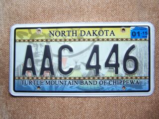 2015 North Dakota Chippewa License Plate.  115 Grams