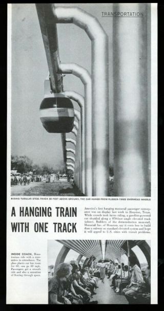 1956 Houston Arrowhead Park Monorail Photo Vintage Print Article