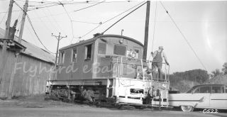 B&w Negative Kc Kaw Valley Railroad Elect Loco 506 Bonner Springs,  Mo