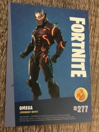 2019 Fortnite by Panini holo foil 277 Omega legendary outfit Trading Card 3