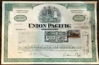 2019 Transcontinental Railroad Fdc On Railroad Stock Cert – Union Pacific Green