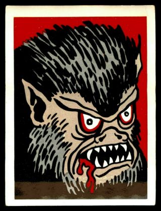 1961/ 1963 - 65 Leaf Spook Stories Series 1 Werewolf Sticker