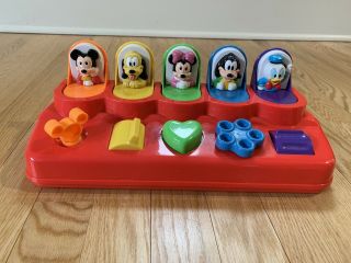 Disney Mickey Mouse & Friends Pop - Up Toy Red 5 Characters Mickey Donald Goofy
