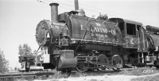 B&w Negative Ej Lavino & Co Railroad 0 - 6 - 0t Steam Loco 10 Perris,  Ca