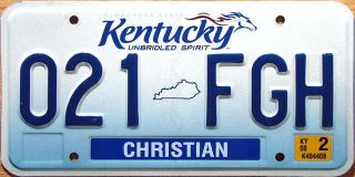 Kentucky Unbridled Spirit License Plate Horse (random Numbers)