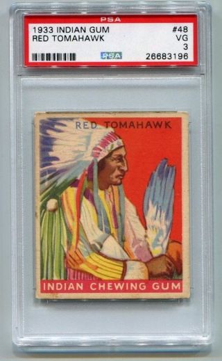 1933 Goudey Indian Gum 48 Red Tomahawk Psa 3 26683196