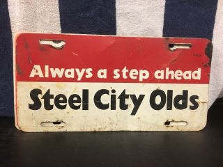 Vintage Steel City Olds Booster License Plate